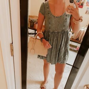 Urban Outfitters Blue Jean Babydoll Dress